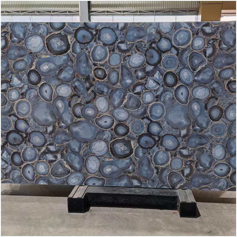 Blue Agate Nano Glass Artifical Stone Slabs
