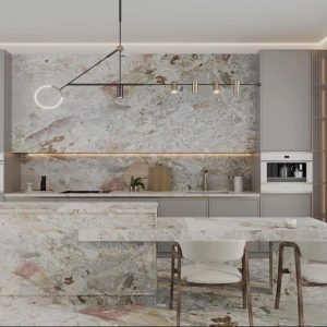 Ceppo Monet Marble Countertop, Breccia Botticelli marble vanity
