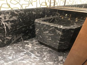 fossil black marble wall tiles