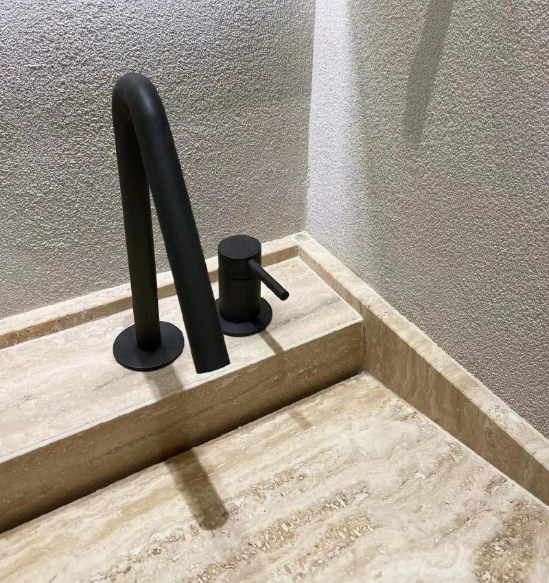 travertine stone vanity